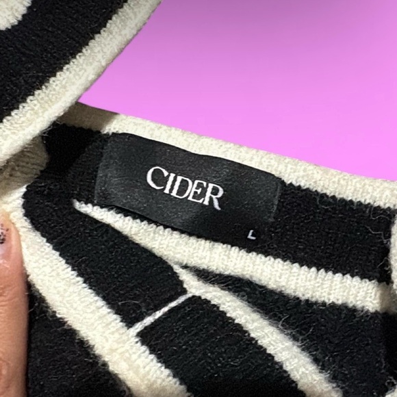 Cider Black and White Striped Knit Top - Picture 3 of 3